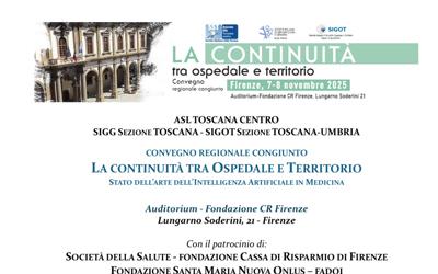 SIGOT TOSCANA-UMBRIA – CONVEGNO REGIONALE CONGIUNTO LA CONTINUITÀ TRA OSPEDALE E TERRITORIO STATO DELL’ARTE DELL’INTELLIGENZA ARTIFICIALE IN MEDICINA